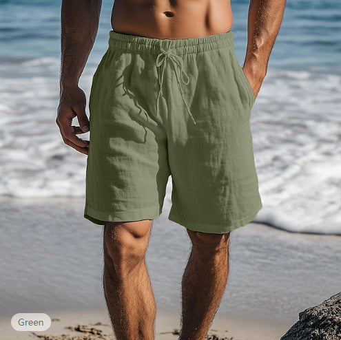 Men's Linen-Cotton Shorts – Straight Drawstring Fit
