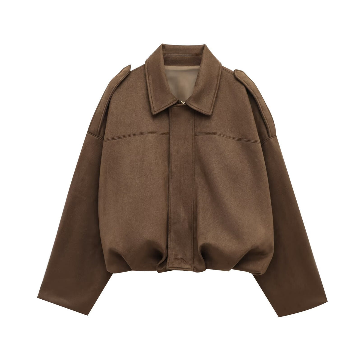 Men's Faux Suede Pilot Jacket – Straight Hip-Length Fit