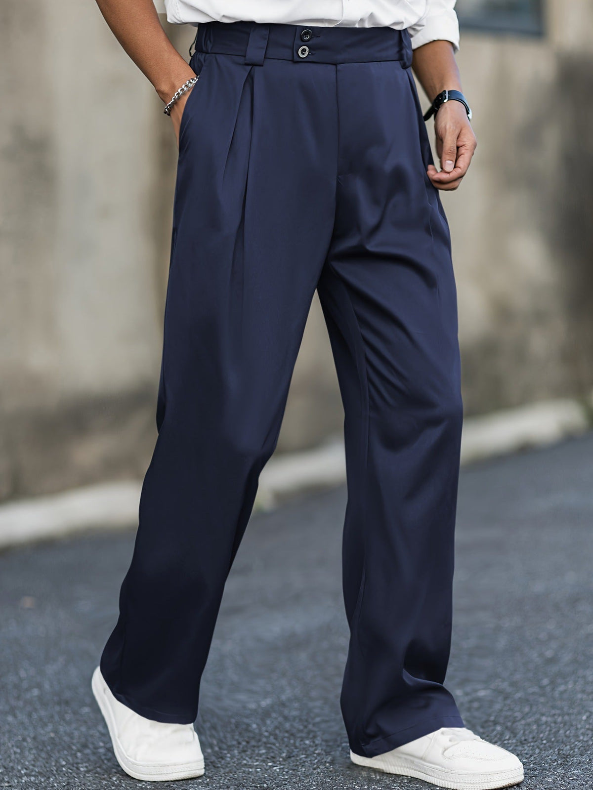 Men's Cropped Pants – High-Rise Stretch Straight Leg
