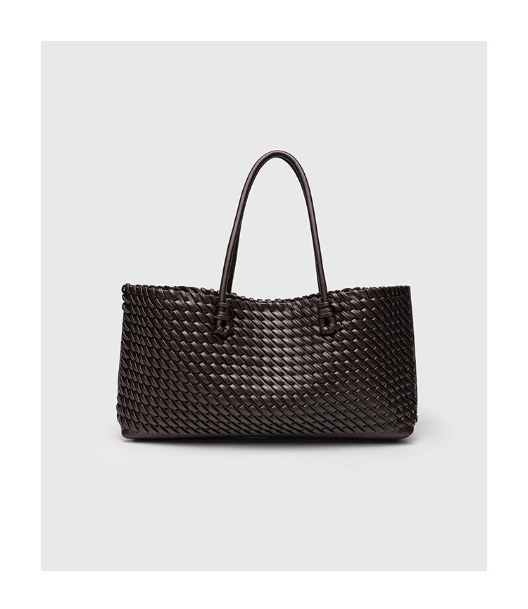 Women's Woven Tote Bag – Structured East-West Shape