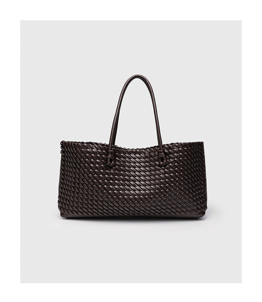 Women's Woven Tote Bag – Structured East-West Shape