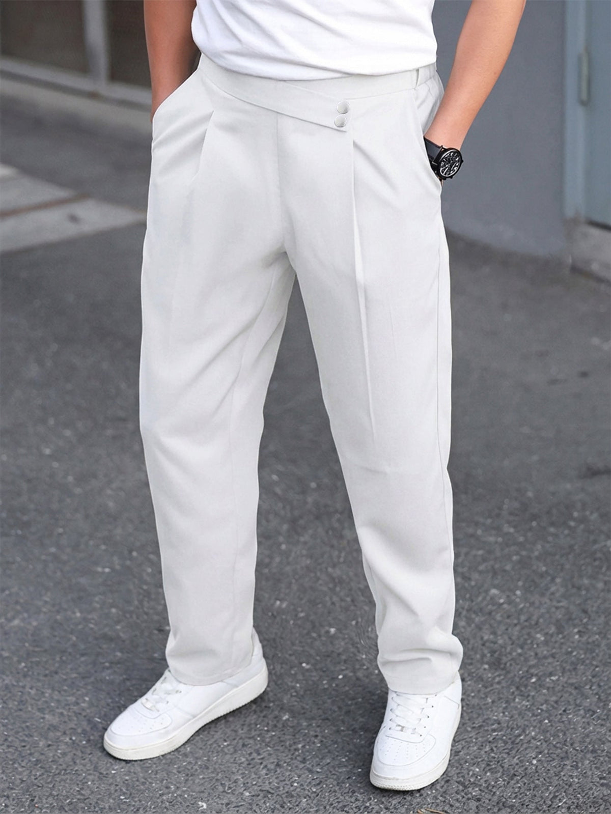 Men's Relaxed Pants – Mid-Rise Wide Leg