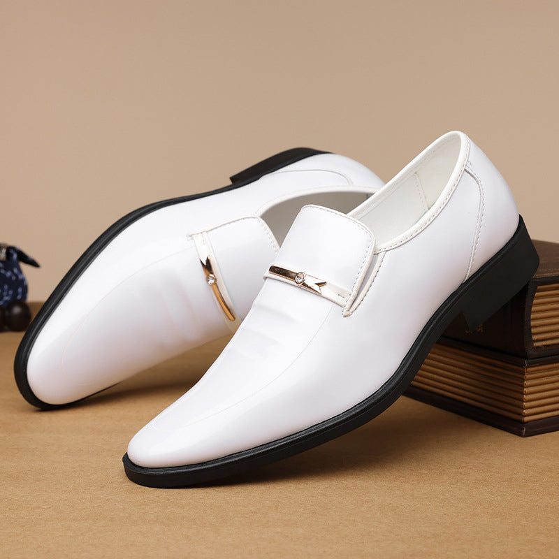 Men's Pointed-Toe Loafer – Polished Metal Bar Trim