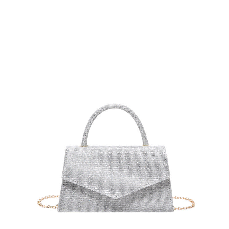 Women's Square Clutch Bag – Diamond-Effect Hard Shell