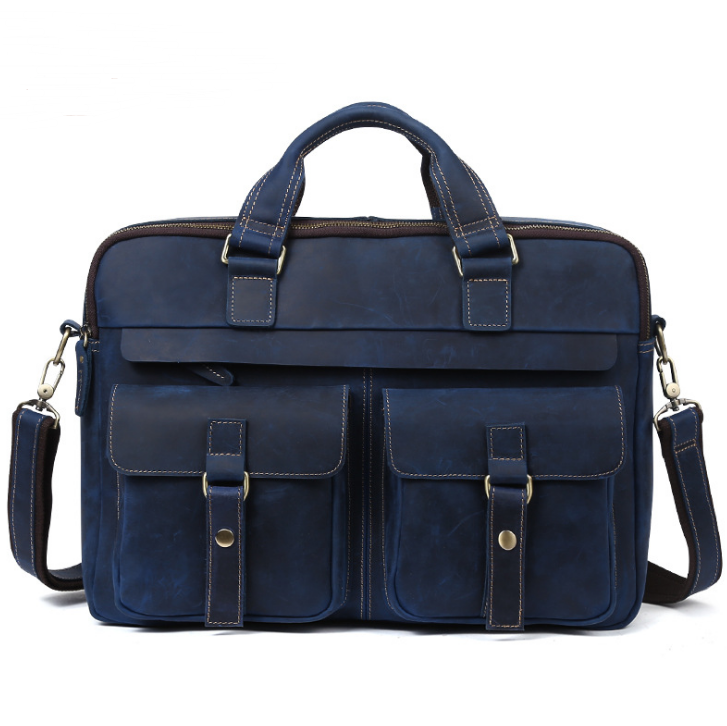 Men's Leather Briefcase – Structured Retro Business