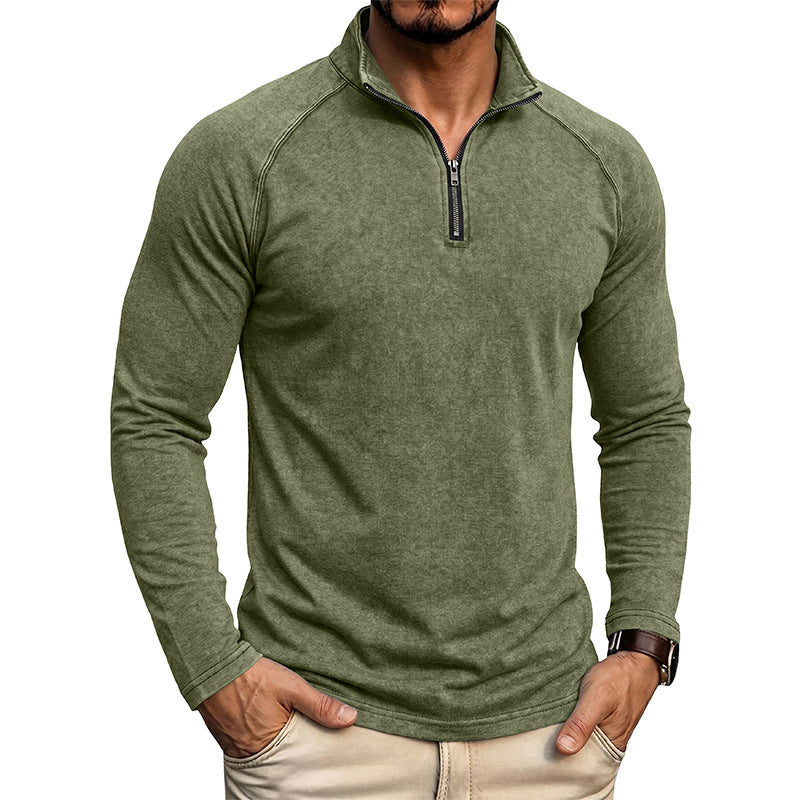 Men's Cotton Sweatshirt – Fitted Raglan Washed Look