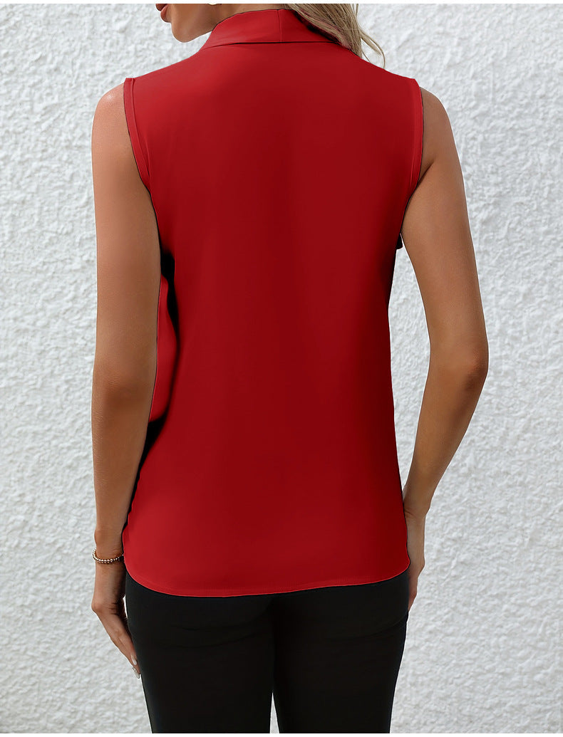 Women's Sleeveless V-Neck Shirt – Relaxed Straight Fit
