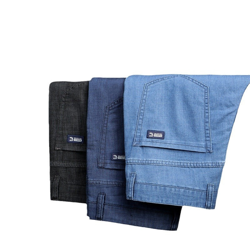 Men's Stretch Jeans – High-Rise Straight Leg