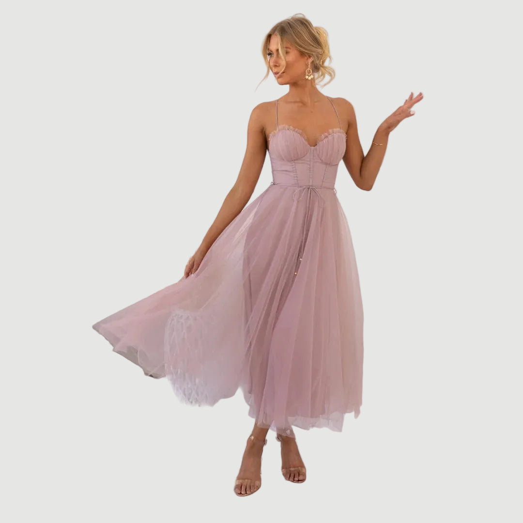Women's Mesh Midi Dress – Princess Silhouette