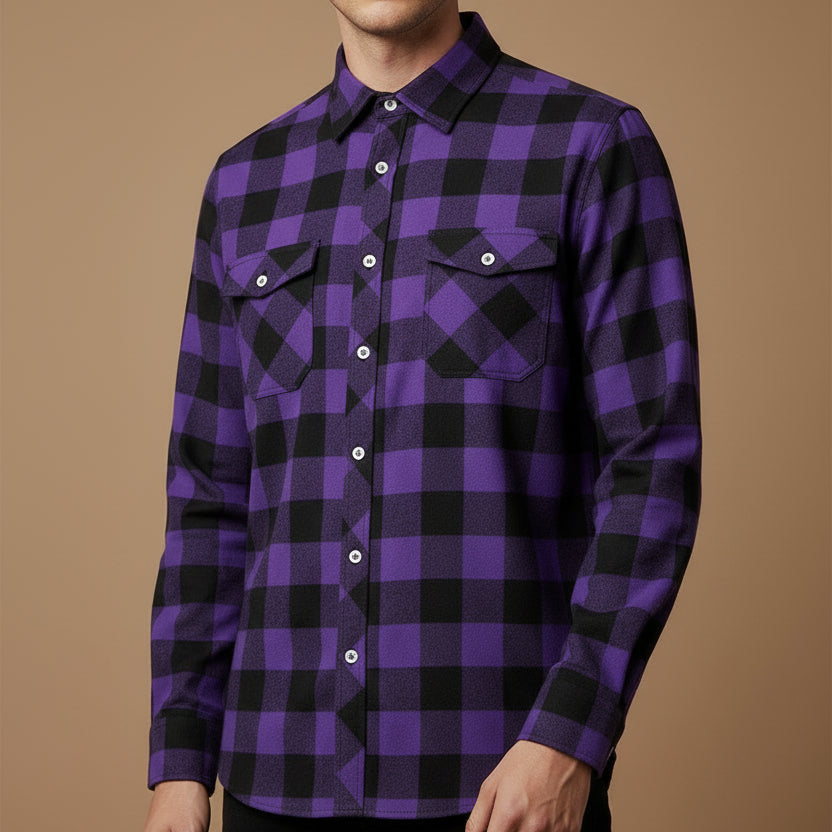 Men's Plaid Shirt – Relaxed Button-Up Overshirt