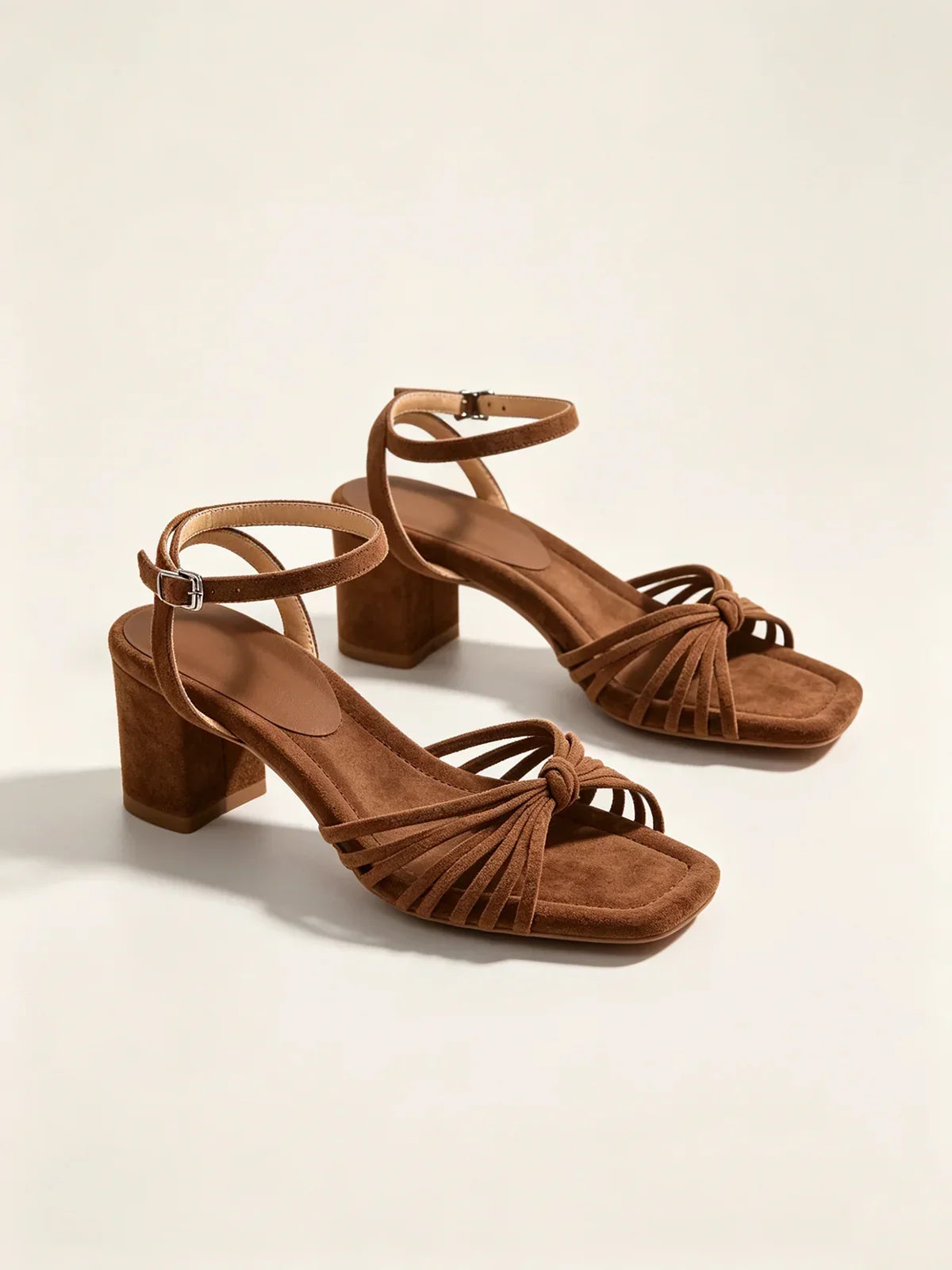 Women's Strappy Block-Heel Sandal – Matte Crossover Straps