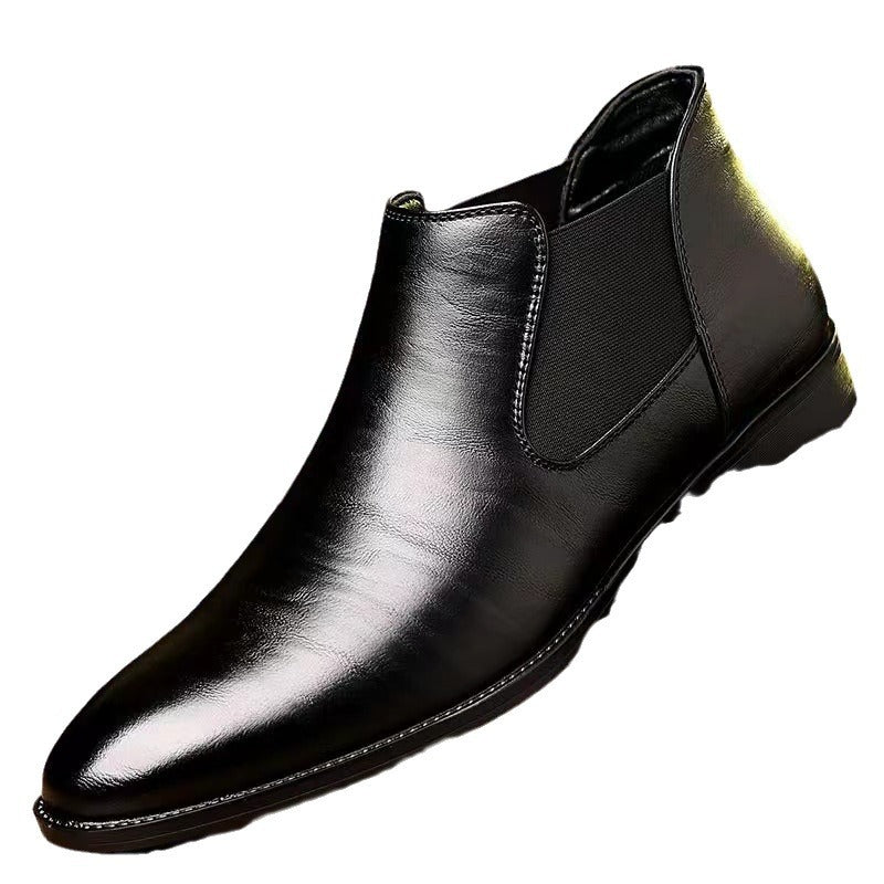 Men's Pointed-Toe Dress Shoe – Glossy Slip-On Design
