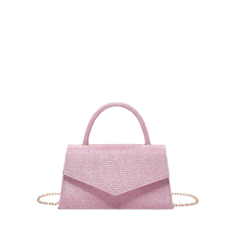Women's Square Clutch Bag – Diamond-Effect Hard Shell