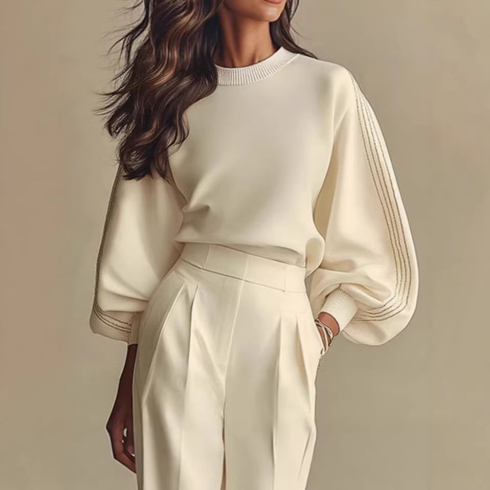 Women's Two-Piece Lounge Set – Sweatshirt & Straight Pants