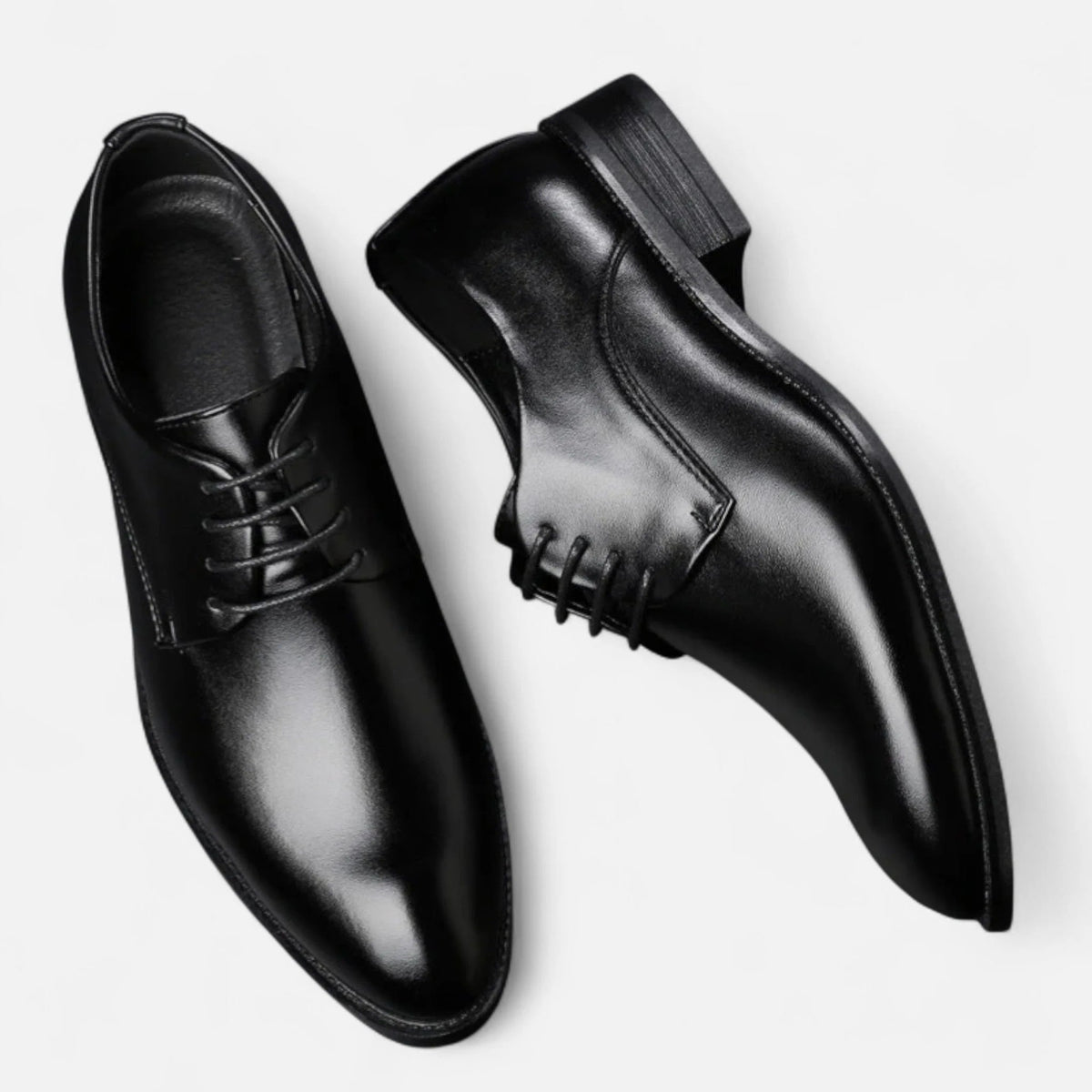 Men's Leather Derby Shoes – Classic Round Toe