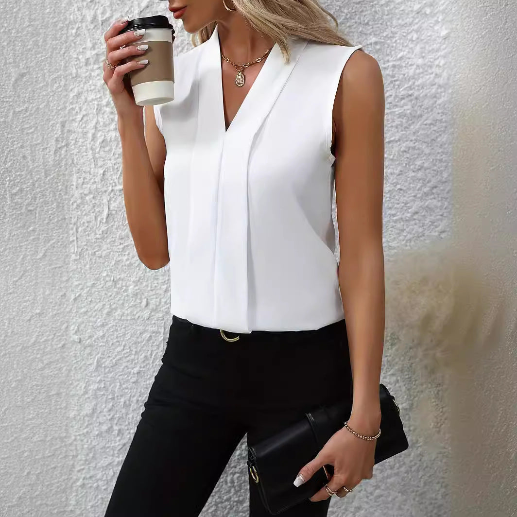 Women's Sleeveless V-Neck Shirt – Clean Regular Fit