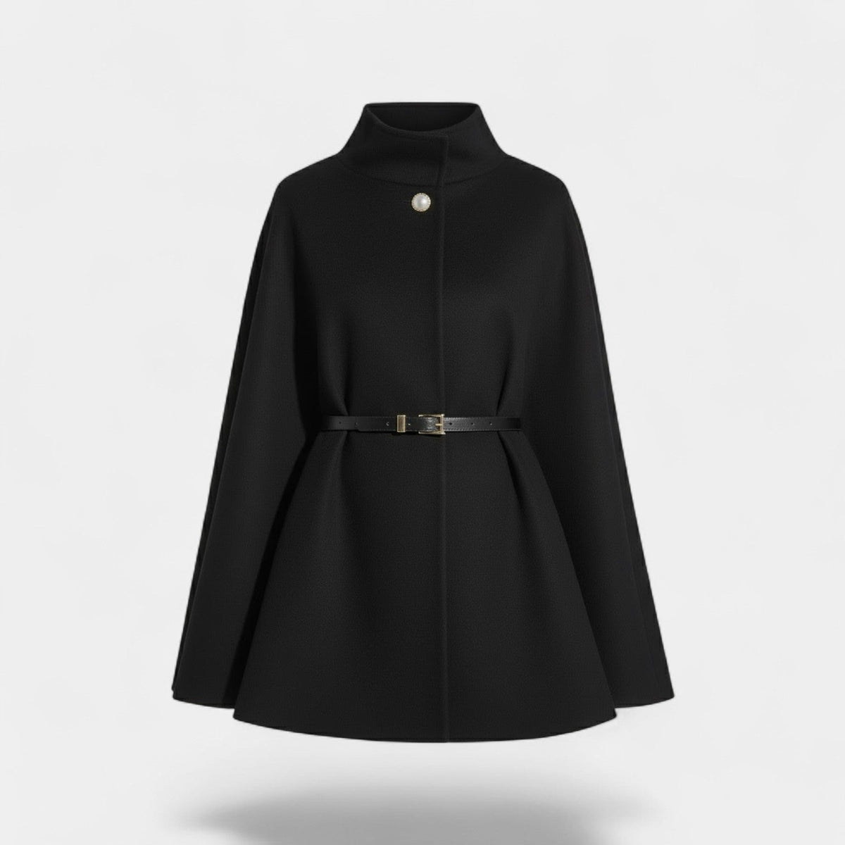 Women's Short Wool-Blend Coat – Structured Single-Breasted