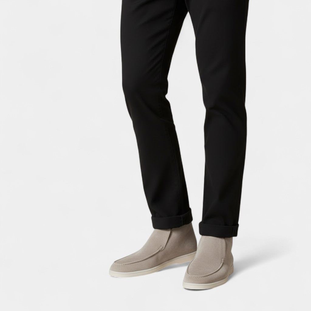 Men's Suede Loafers – Slip-On Ankle-Height Design