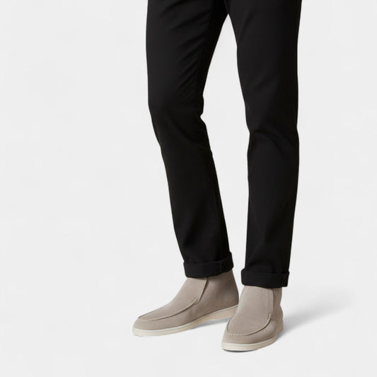 Men's Suede Loafers – Slip-On Ankle-Height Design