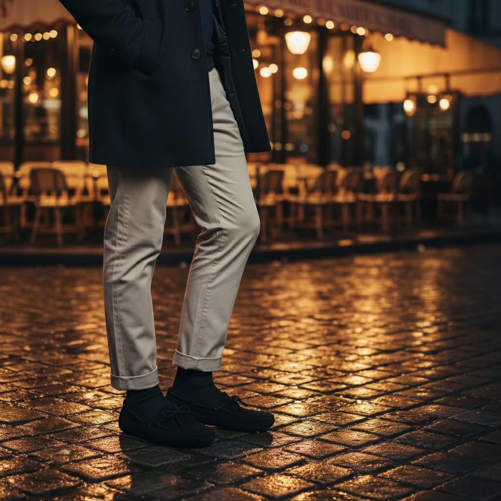 Men's Suede Loafers – Slip-On With Lace Detail