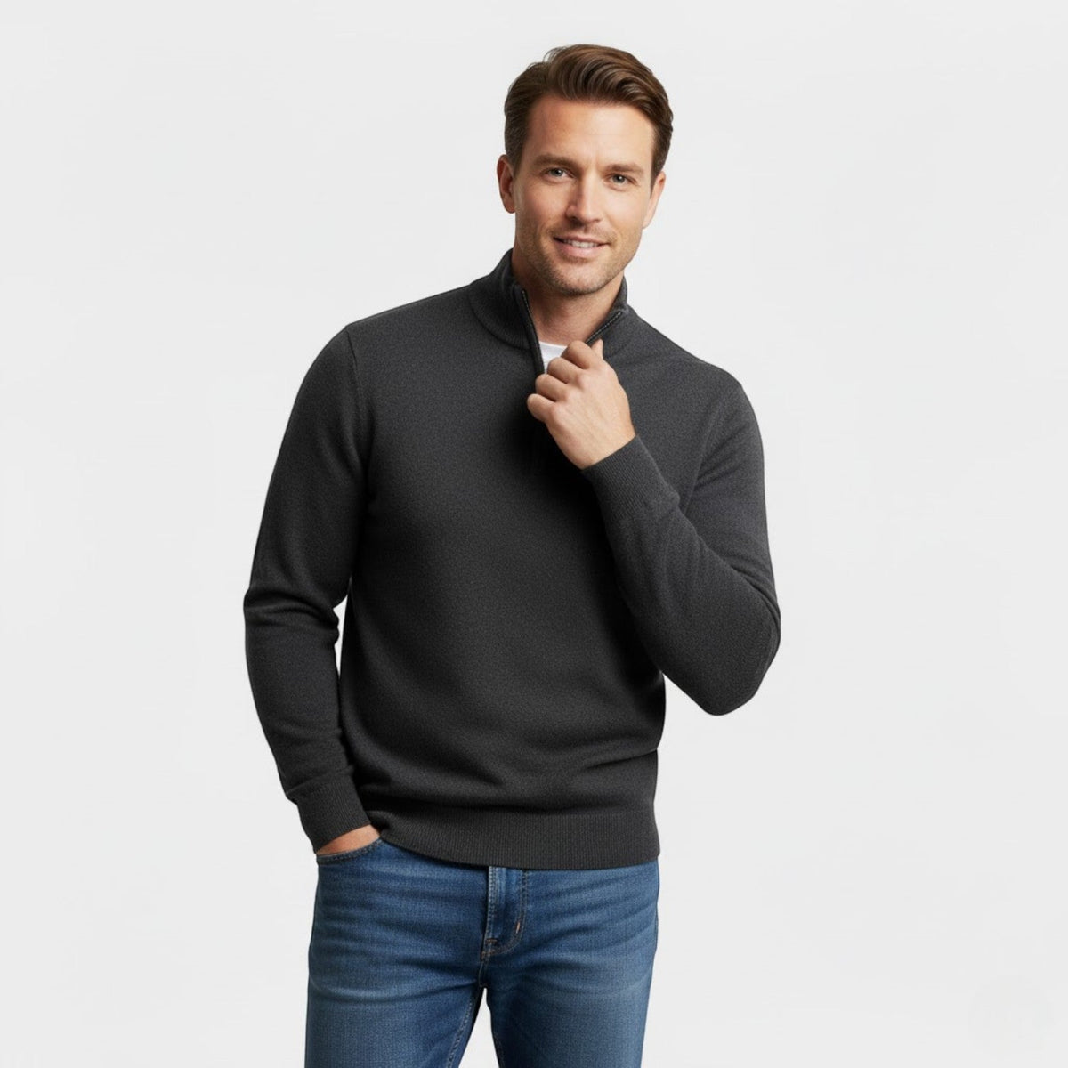 Men's Half-Zip Knit Sweater – Clean Minimal Lines