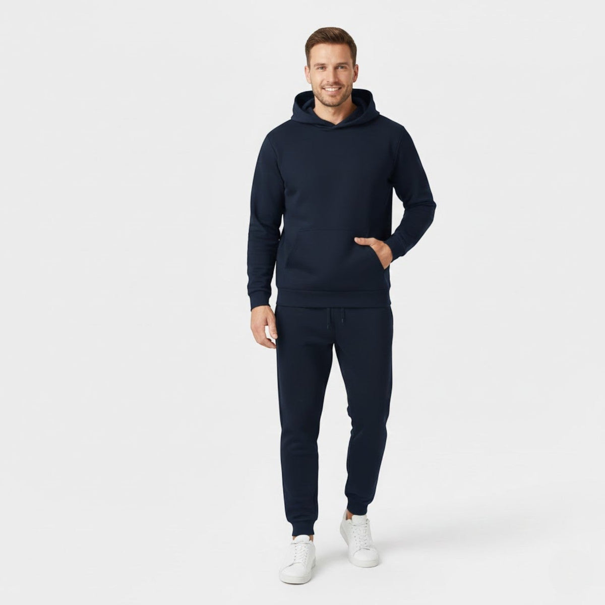 Men's Fleece Hoodie and Pants Set – Tonal Minimal Design