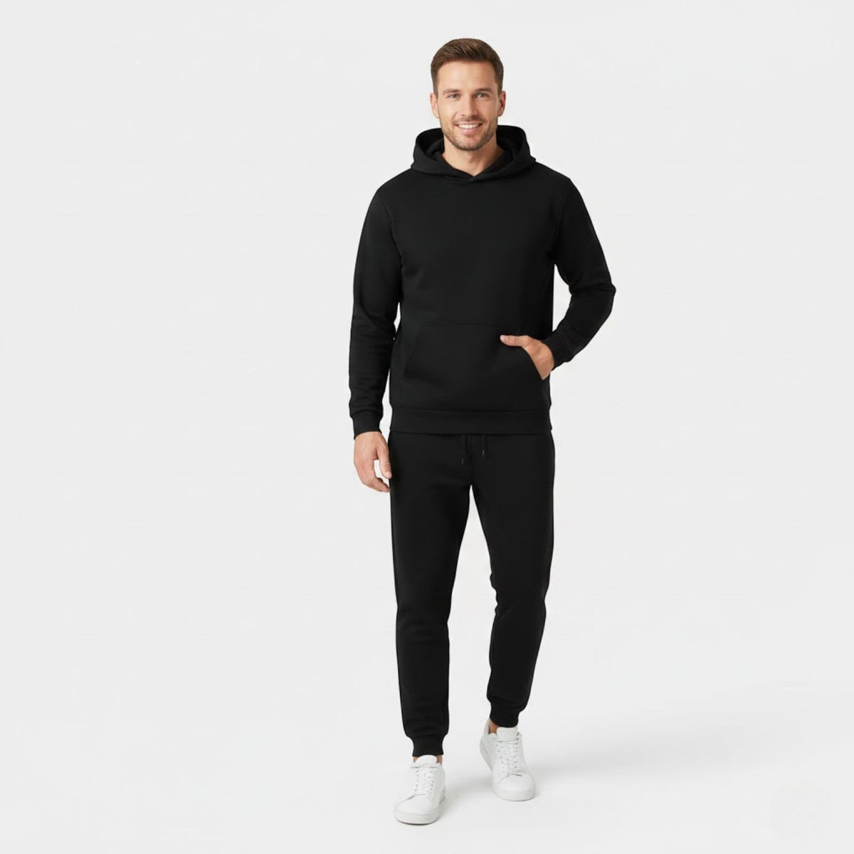 Men's Fleece Hoodie and Pants Set – Tonal Minimal Design