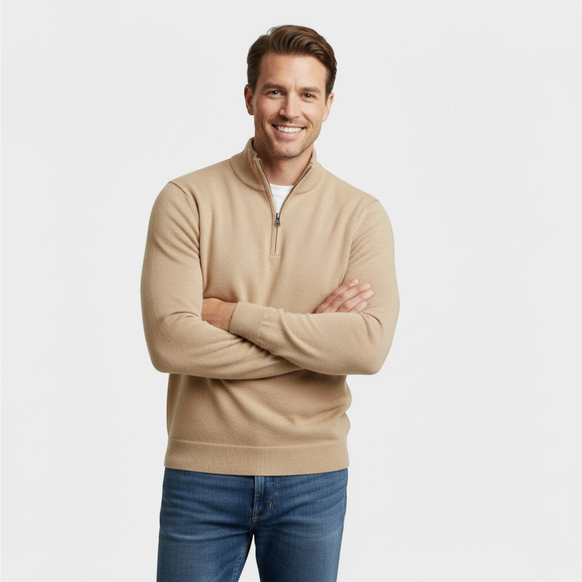 Men's Half-Zip Knit Sweater – Clean Minimal Lines