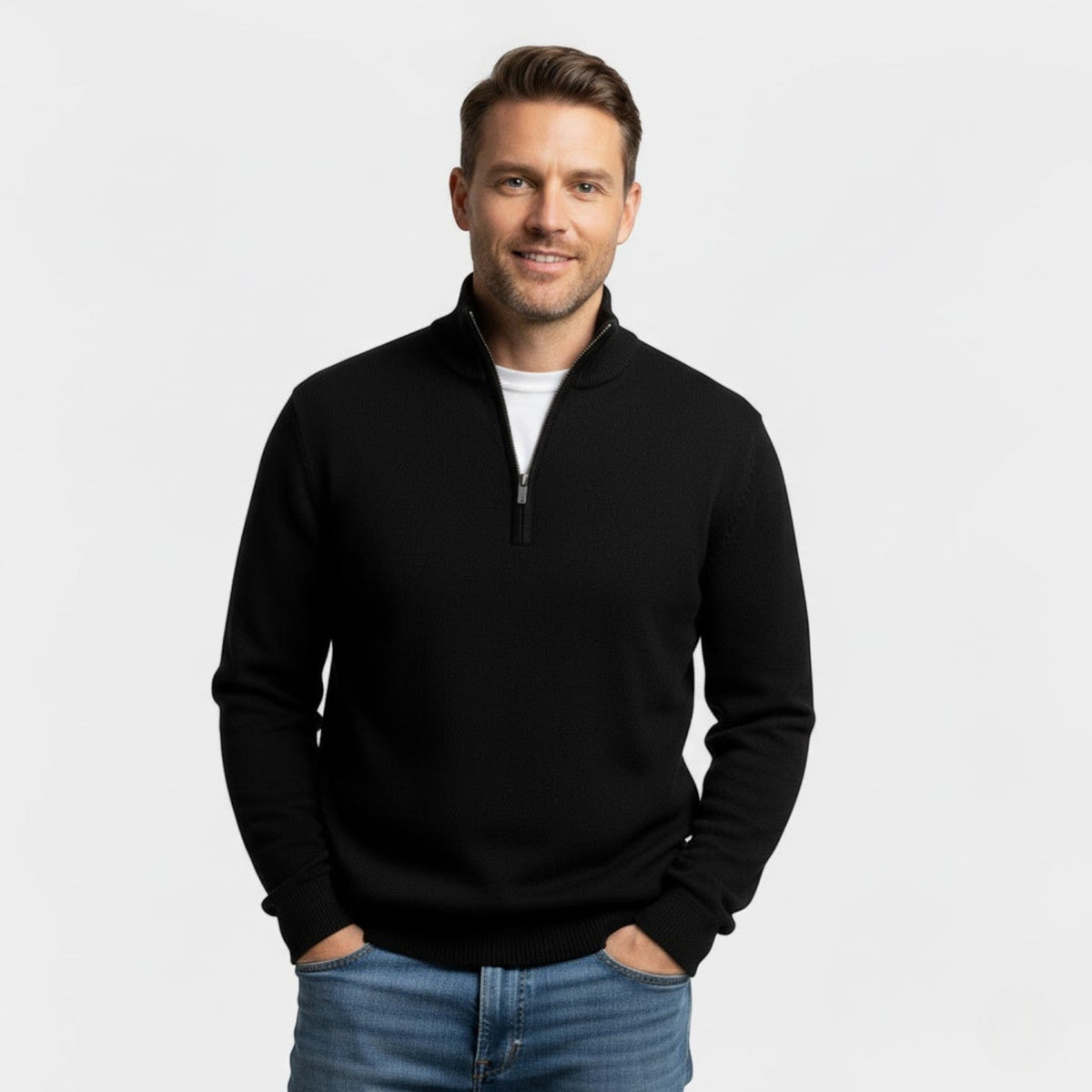 Men's Half-Zip Knit Sweater – Clean Minimal Lines