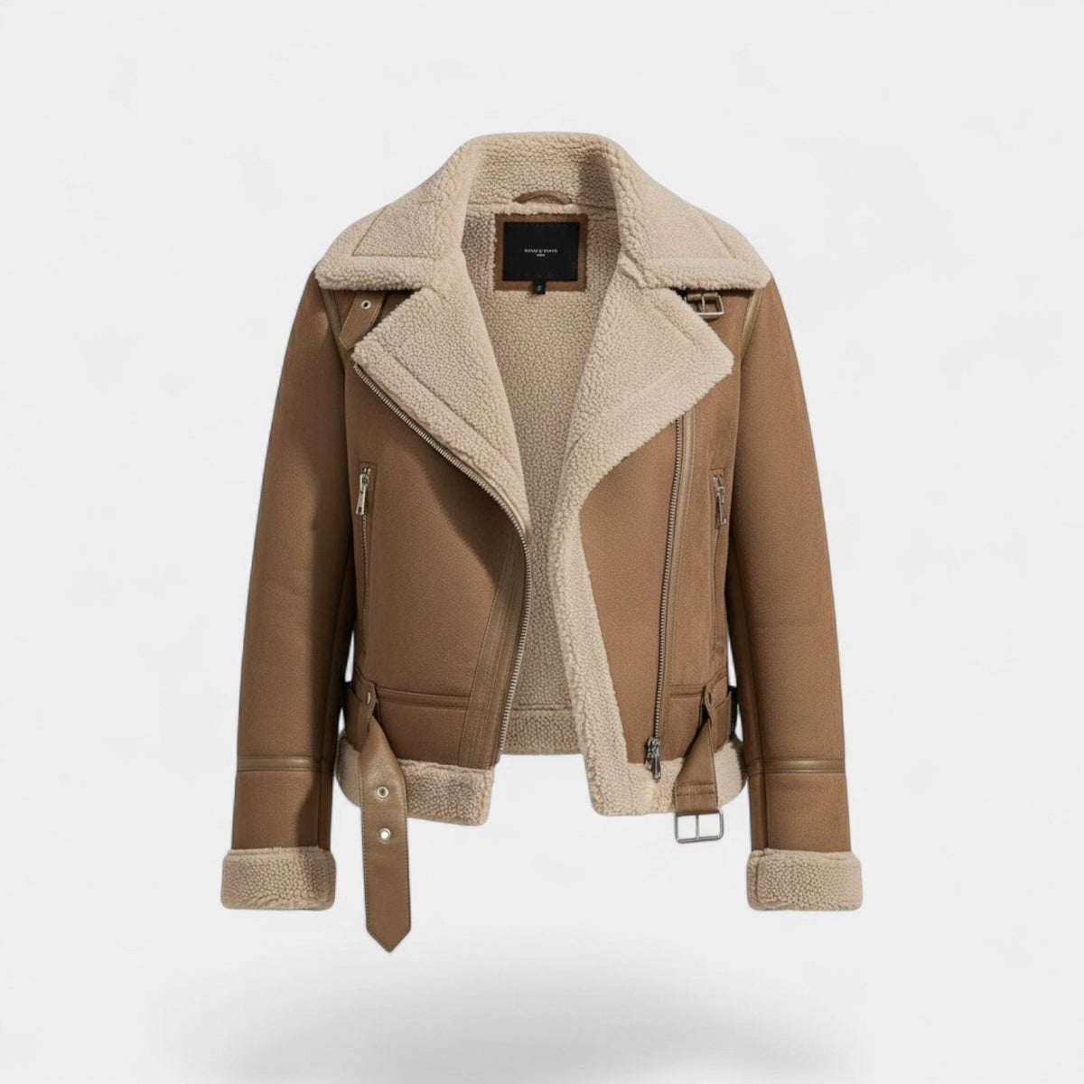 Women's Suede Jacket – Structured Lapel Collar