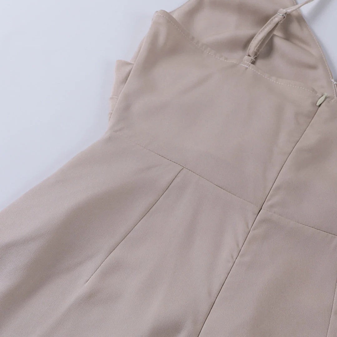 Women's Slip Maxi Dress – V-Neck Side Slit