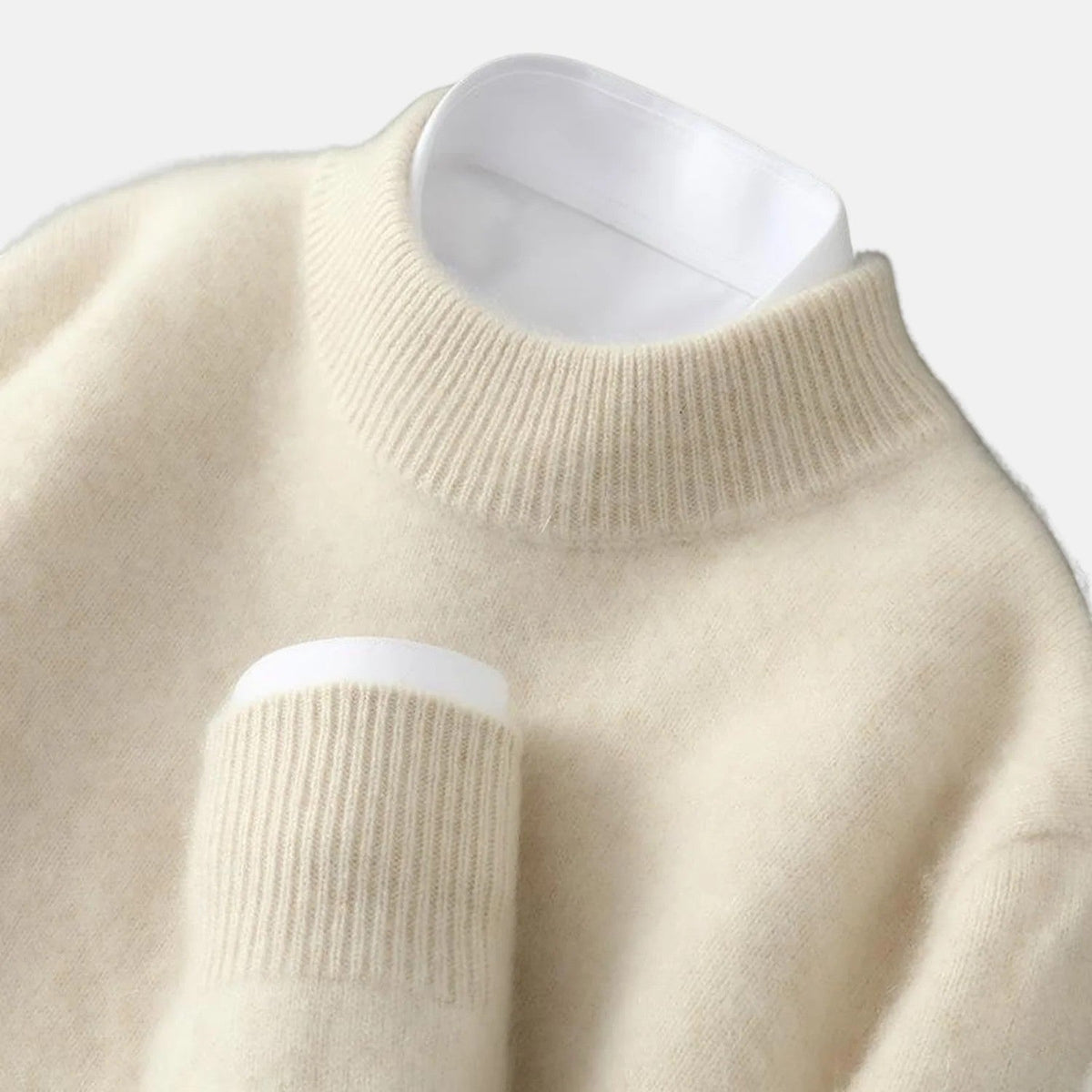 Men's Turtleneck Sweater – Relaxed Brushed Wool Knit
