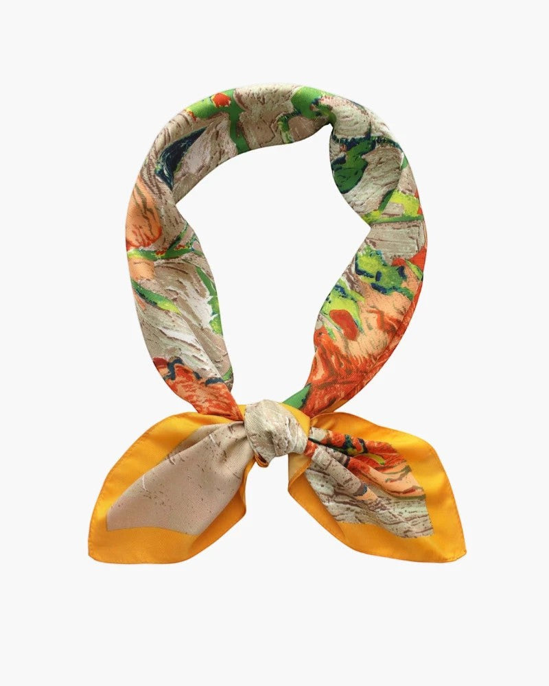 Women's Satin Square Scarf – Lightweight Printed Drape