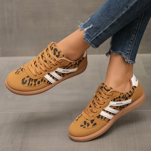 Women's Leather Lace-Up Sneaker – Low Flat Sole