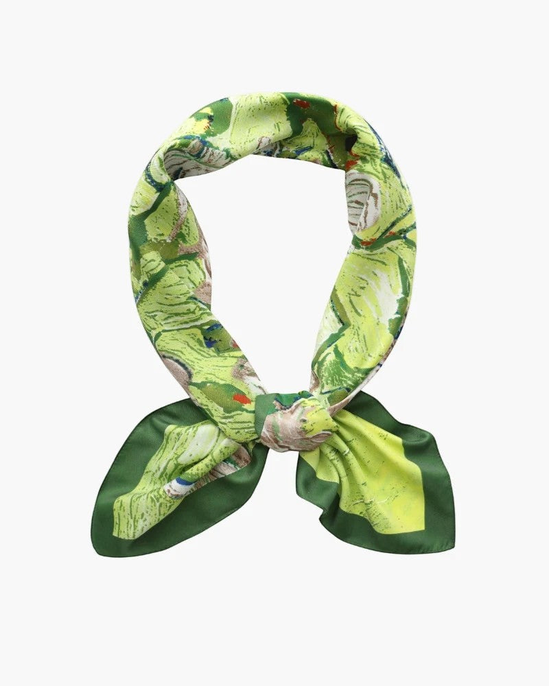 Women's Satin Square Scarf – Lightweight Printed Drape