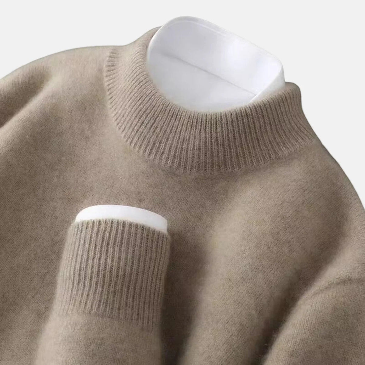 Men's Turtleneck Sweater – Relaxed Brushed Wool Knit