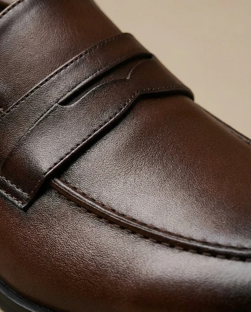 Men's Leather Loafers – Pointed Toe Slip-On