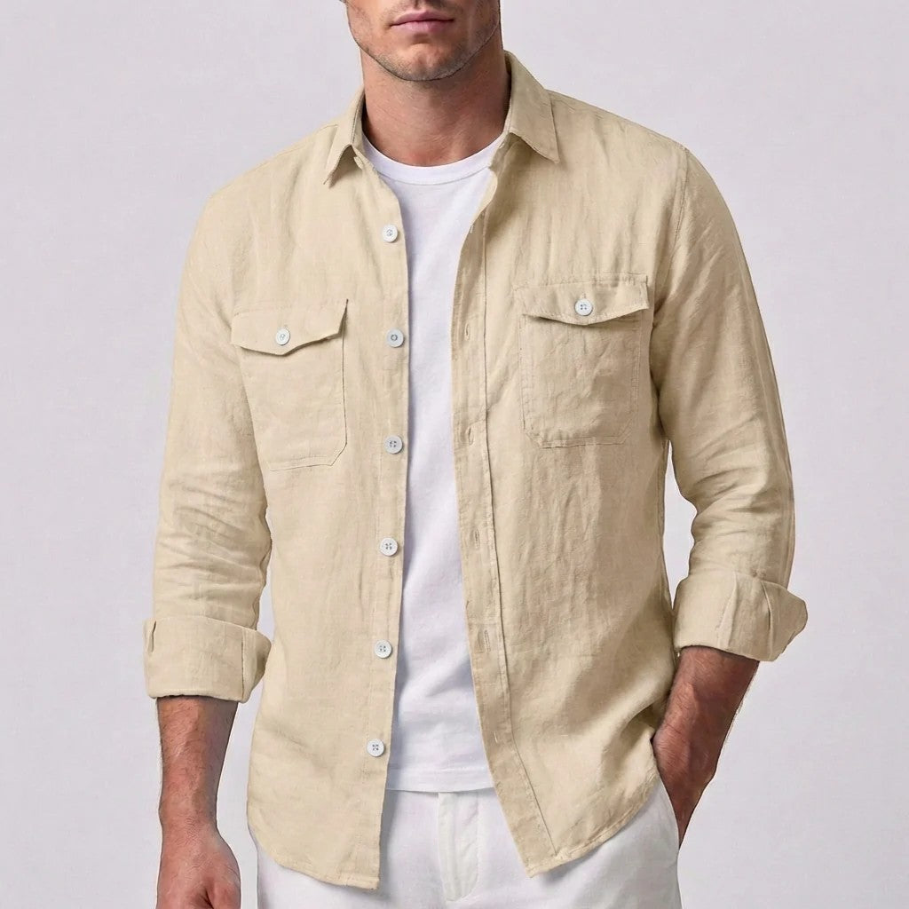 Men's Linen Shirt – Relaxed Long-Sleeve Fit