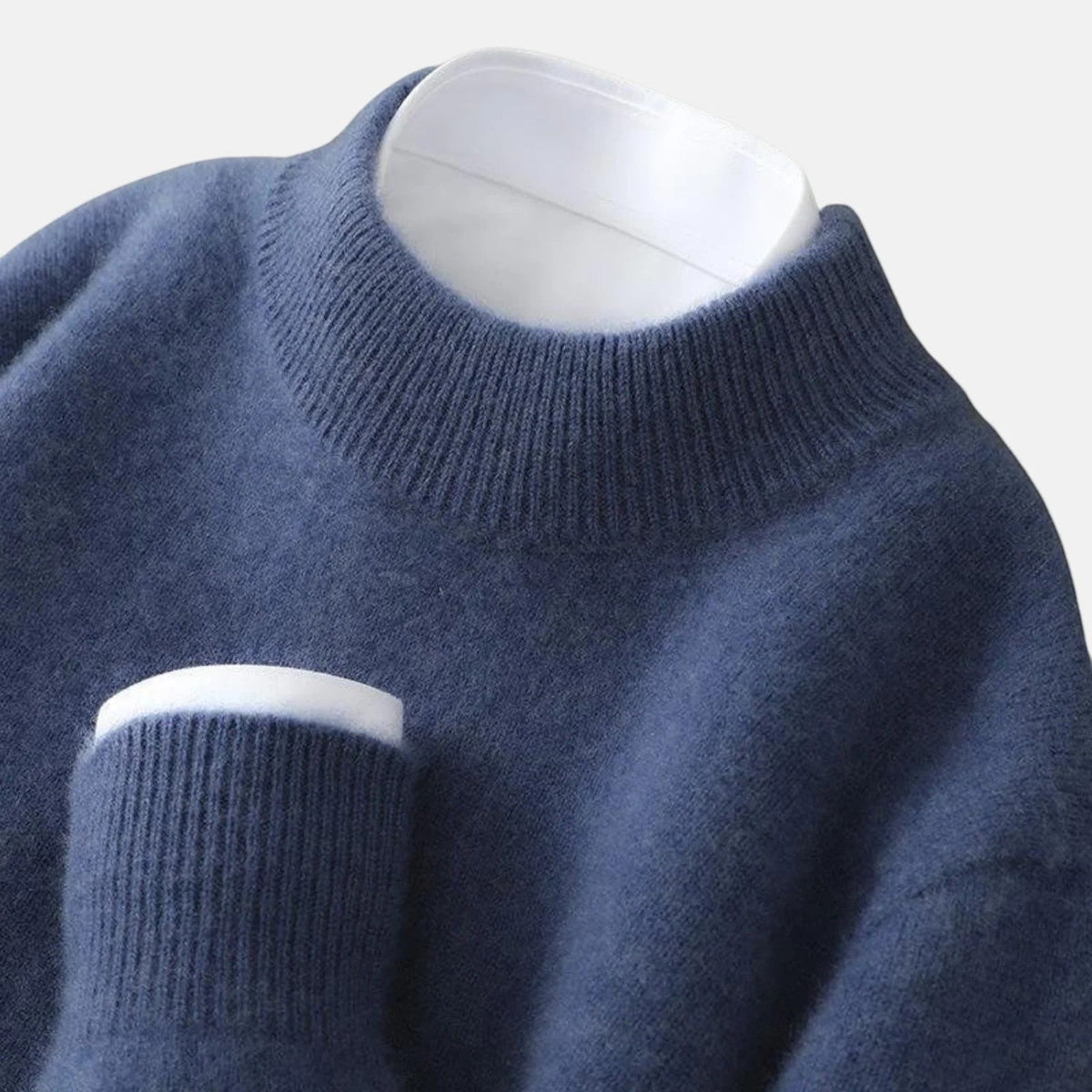 Men's Turtleneck Sweater – Relaxed Brushed Wool Knit