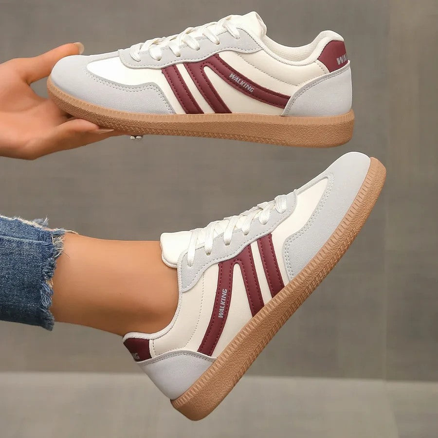 Women's Leather Lace-Up Sneaker – Low Flat Sole