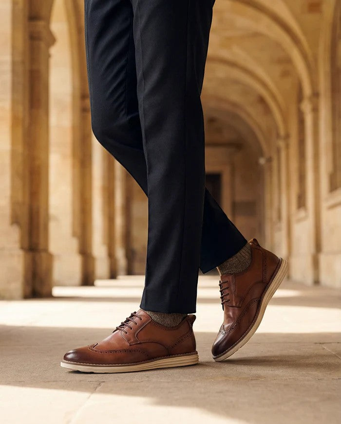 Men's Leather Slip-On Shoe – Round Toe Structured Fit