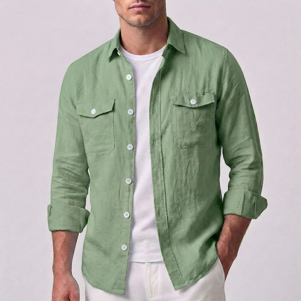 Men's Linen Shirt – Relaxed Long-Sleeve Fit