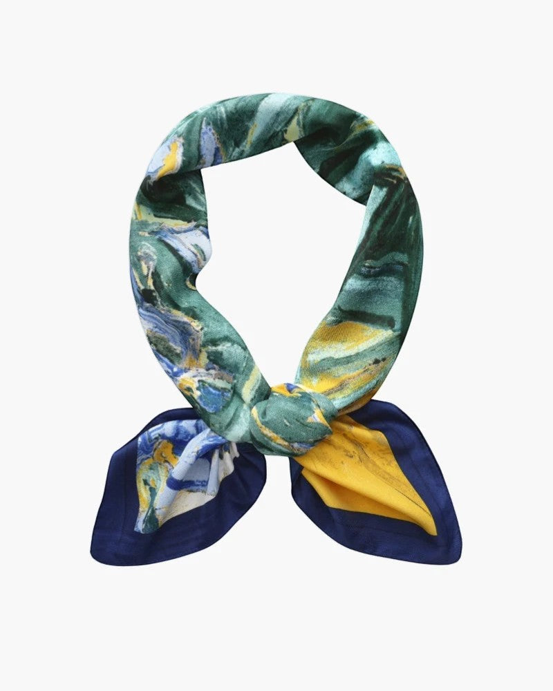 Women's Satin Square Scarf – Lightweight Printed Drape