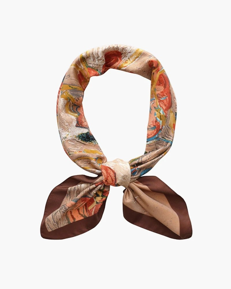 Women's Satin Square Scarf – Lightweight Printed Drape