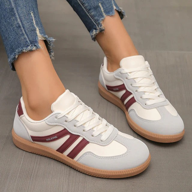 Women's Leather Lace-Up Sneaker – Low Flat Sole
