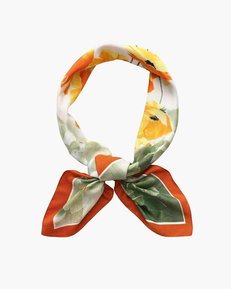 Women's Satin Square Scarf – Lightweight Printed Drape