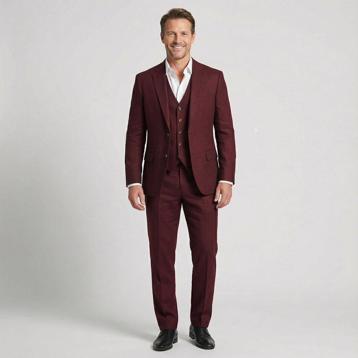 Men's Linen Suit – Slim Fit Tapered Pants