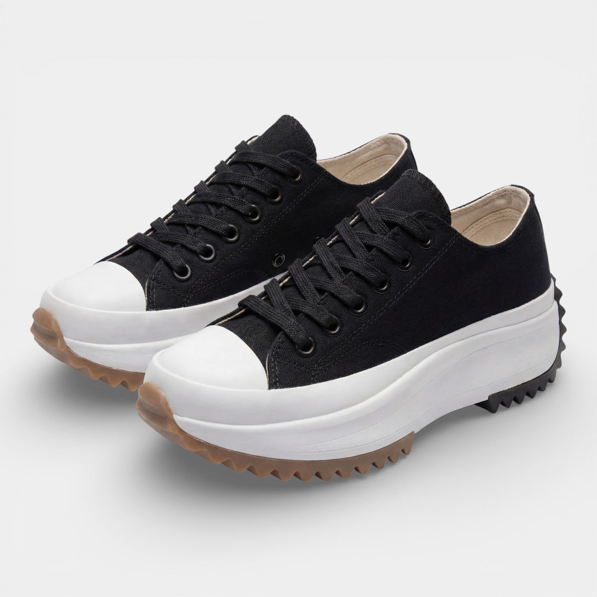 Women's Canvas Platform Sneaker – Cushioned Lace-Up