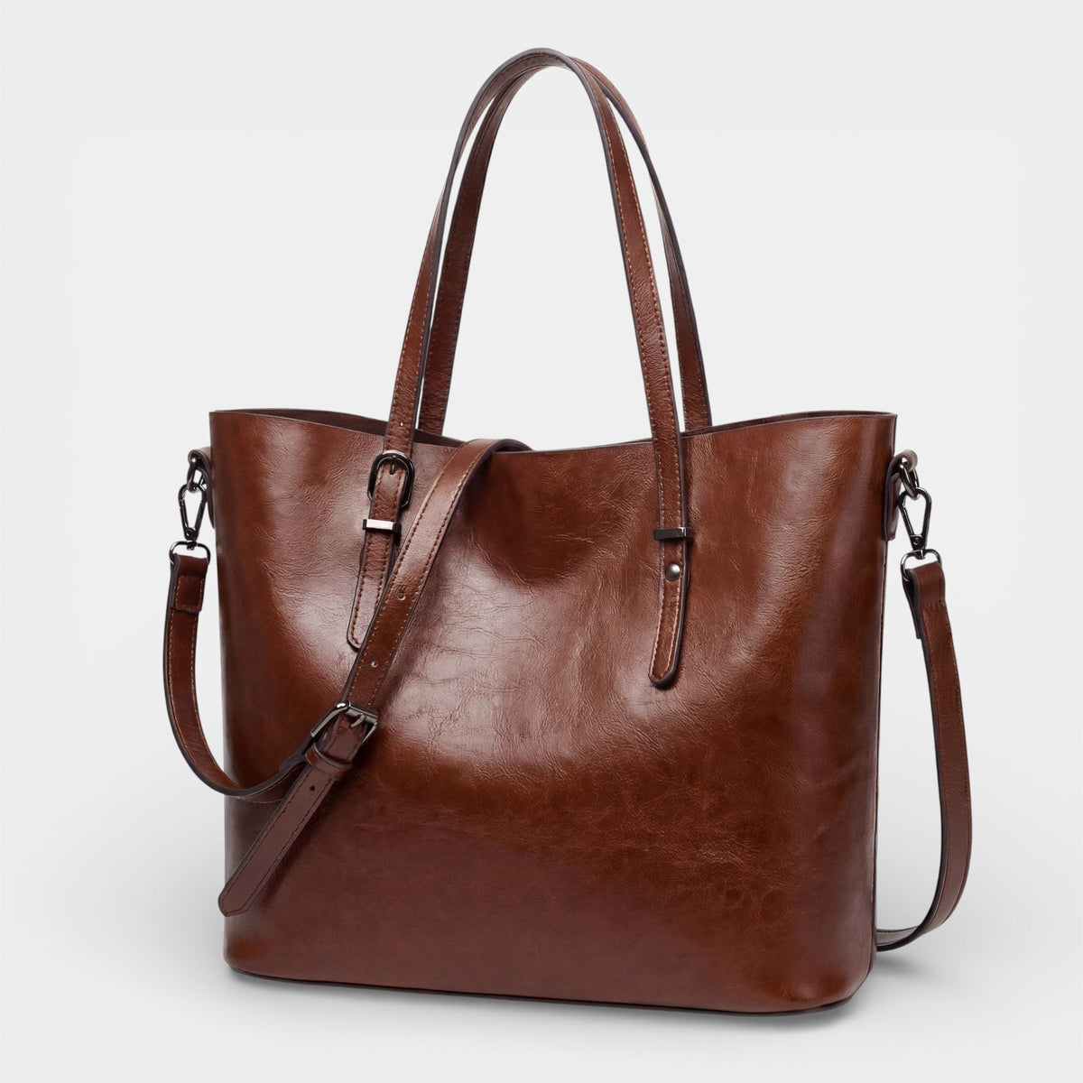 Women's Smooth Leather Tote Bag – Shoulder or Crossbody