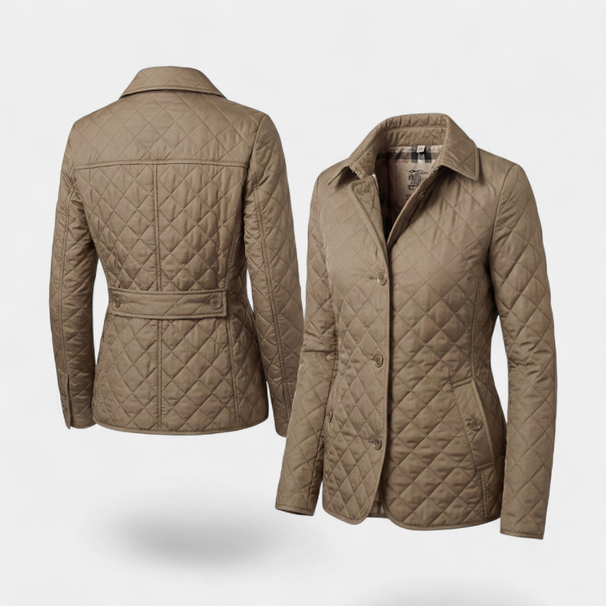 Women's Quilted Lapel Jacket – Structured Fitted Cut